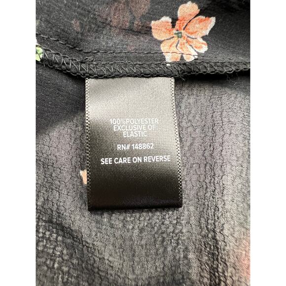 Torrid Tunic Top Womens 3X Sheer Chiffon Floral Smocked Strappy Whimsigoth New - Picture 12 of 13